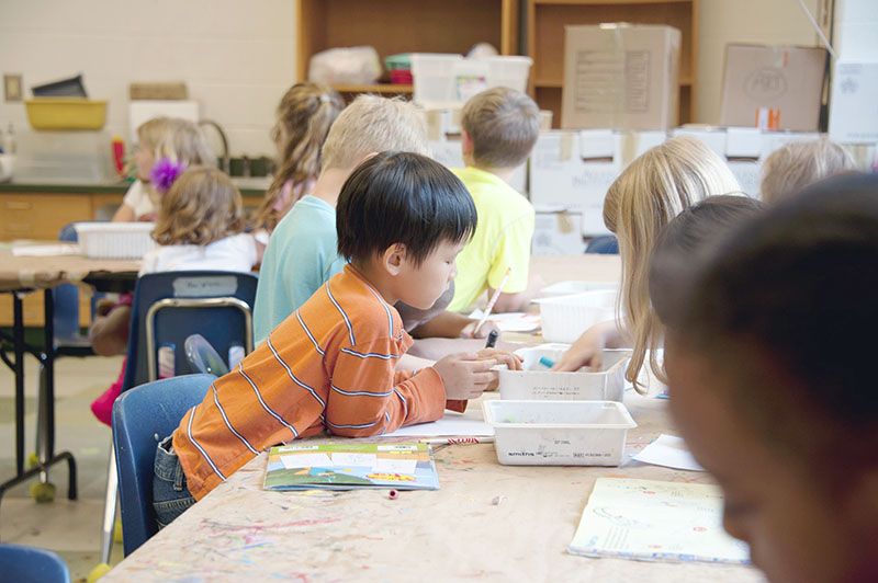 Picture of kids learning in school